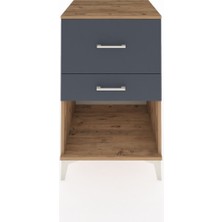 Kronos Komodin 2 Çekmeceli 60X59X96 Çam-Antrasit