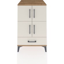 Kronos Komodin 4 Raflı Tek Çekmeceli 4 Kapaklı 60X59X96 Çam-Aytaşı