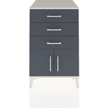 Kronos Komodin 3 Çekmeceli 2 Kapaklı 60X59X96 Aytaşı-Antrasit