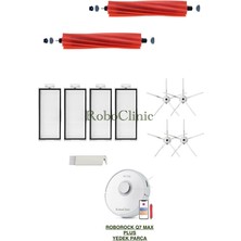 Roborock Q7 Max Plus Yedek Ana Fırça, Yan Fırça, Hepa Filtre - 11 Parça