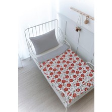 Organik Baskılı Montessori (100X200 Cm) Yorgan Seti  - Iconic Serisi - Red Apples