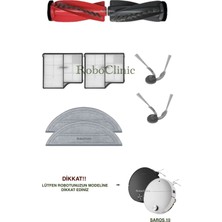 Roboclinic Roborock Saros 10 Robot Süpürge ile uyumlu Yedek Ana Fırça, Yan Fırça, Hepa Filtre, Mop - 8 Parça