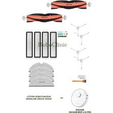 Dreame Vacuum Mop L10 Pro Beyaz Yedek Ana Fırça, Yan Fırça, Hepa Filtre, Mop - 16 Parça