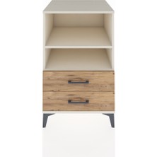 Kronos Komodin 2 Raflı 2 Çekmeceli 60X59X96 Aytaşı-Çam