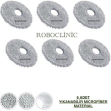 Roboclinic Xiaomi Robot Vacuum S20+ / S20 Plus Robot Süpürge Uyumlu Yedek Mop Paspas Bezi 6 Adet