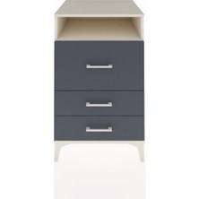 Kronos Komodin Tek Raflı 3 Çekmeceli 60X59X96 Aytaşı-Antrasit