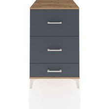 Kronos Komodin 3 Çekmeceli 60X59X96 Çam-Antrasit