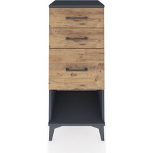 Hyperion Komodin 3 Çekmeceli 44X44X106 Antrasit-Çam