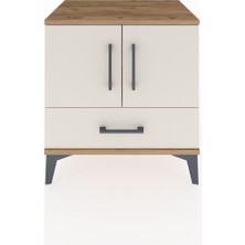 Hyperion Komodin 2 Raflı Tek Çekmeceli 2 Kapaklı 60X44X64 Çam-Aytaşı