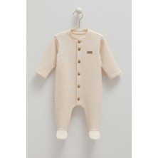 Soft Teddy Düğme Detaylı Tulum - Caramell  - TU1626 - Ekru - 6 - 9 Ay - TU1626-EKRU-6 - 9 Ay Ekru