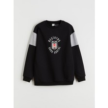 Lc Waikiki Yeni Sezon Bisiklet Yaka Beşiktaş Baskılı Erkek Çocuk Sweatshirt