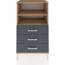 Hyperion Komodin 2 Raflı 3 Çekmeceli 60X44X106 Çam-Antrasit