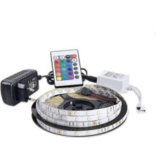 Renkli Kumandalı 5 mt LED Şerit Seti, Animasyonlu Işıklandırma, Çok Renkli LED Şerit