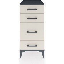 Kronos Komodin 4 Çekmeceli 44X59X96 Antrasit-Aytaşı