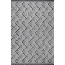 Aren Halı Urou Modern Gri Antrasit Çizgili Polyester Makine Halısı
