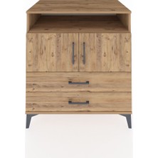 Kronos Şifonyer 3 Raflı 2 Çekmeceli 2 Kapaklı 88X59X96 Çam-Çam