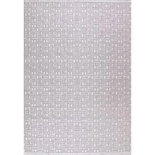 Aren Halı Lentini Modern Gri Kabartmalı Polyester Kaydırmaz Taban Makine Halısı