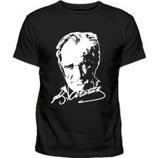 Silüet ve Imza Atatürk Baskılı Çocuk Pamuklu T-Shirt