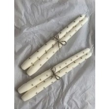 Kalp Desenli Şamdan Mumu 2li Set