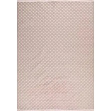 Aren Halı Riesi Modern Bej Kabartmalı Polyester Kaydırmaz Taban Makine Halısı