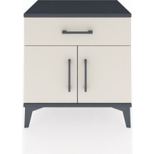 Hyperion Komodin Tek Raflı Tek Çekmeceli 2 Kapaklı 60X44X64 Antrasit-Aytaşı