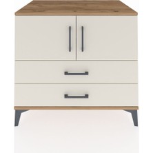 Kronos Şifonyer 2 Raflı 2 Çekmeceli 2 Kapaklı 88X59X80 Çam-Aytaşı