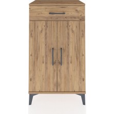 Hyperion Komodin 2 Raflı Tek Çekmeceli 2 Kapaklı 60X44X106 Çam-Çam
