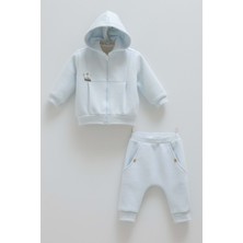 Good Vıbes Yıldız Detaylı Kapüşonlu Üçlü Alt Üst Takım - Caramell  - TKE2046 - Mavi - 12 - 18 Ay - TKE2046-MAVI-12 - 18 Ay Mavi