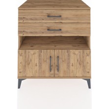 Kronos Şifonyer 2 Raflı 2 Çekmeceli 2 Kapaklı 88X59X96 Çam-Çam