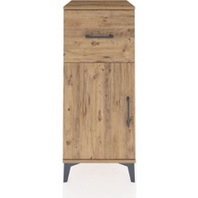 Hyperion Komodin Tek Raflı Tek Çekmeceli Tek Kapaklı 44X44X106 Çam-Çam