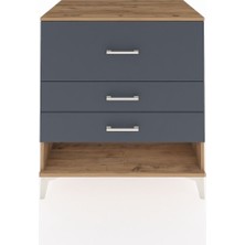 Kronos Şifonyer 3 Çekmeceli 88X59X96 Çam-Antrasit