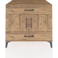 Kronos Şifonyer 2 Raflı 2 Çekmeceli 2 Kapaklı 88X59X80 Çam-Çam