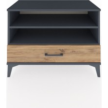 Hyperion Şifonyer 2 Raflı Tek Çekmeceli 88X44X64 Antrasit-Çam