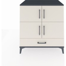Kronos Şifonyer 4 Raflı Tek Çekmeceli 4 Kapaklı 88X59X96 Antrasit-Aytaşı