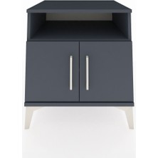 Kronos Komodin 2 Raflı 2 Kapaklı 60X59X64 Antrasit-Antrasit