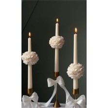 Şamdanlı, Gül Motifli Şamdan Mum ve Beton Şamdan, Hediyelik, Dekoratif