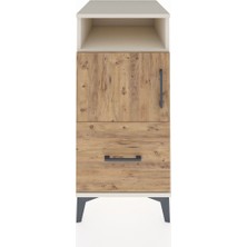 Kronos Komodin 2 Raflı Tek Çekmeceli Tek Kapaklı 44X59X96 Aytaşı-Çam