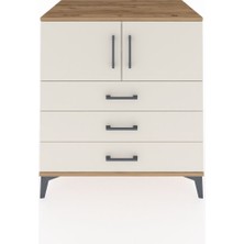Kronos Şifonyer 2 Raflı 3 Çekmeceli 2 Kapaklı 88X59X96 Çam-Aytaşı