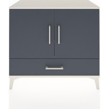 Hyperion Şifonyer 3 Raflı Tek Çekmeceli 2 Kapaklı 88X44X80 Aytaşı-Antrasit