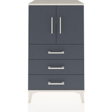 Hyperion Komodin 2 Raflı 3 Çekmeceli 2 Kapaklı 60X44X106 Aytaşı-Antrasit