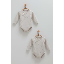 Cute Bear Anvelop Çıtçıtlı Ikili Body - Caramell  - BE1461 - Gri - 3 - 6 Ay - BE1461-GRI-3 - 6 Ay Gri