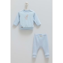 Soft Colour Flyıng Nakışlı Alt Üst Takım - Caramell  - TKU1590 - Mavi - 9 - 12 Ay - TKU1590-MAVI-9 - 12 Ay Mavi