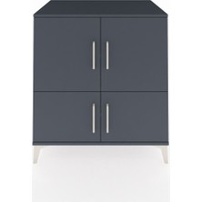 Kronos Şifonyer 3 Raflı 4 Kapaklı 88X59X96 Antrasit-Antrasit