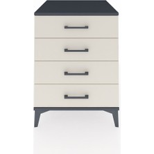Kronos Komodin 4 Çekmeceli 60X59X80 Antrasit-Aytaşı