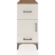 Kronos Komodin Tek Raflı 2 Çekmeceli Tek Kapaklı 44X59X96 Çam-Aytaşı