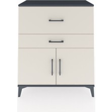 Hyperion Şifonyer Tek Raflı 2 Çekmeceli 2 Kapaklı 88X44X106 Antrasit-Aytaşı