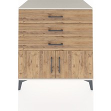 Kronos Şifonyer Tek Raflı 3 Çekmeceli 2 Kapaklı 88X59X96 Aytaşı-Çam