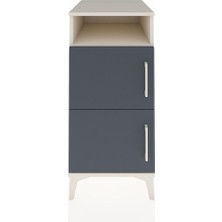 Kronos Komodin 2 Raflı 2 Kapaklı 44X59X96 Aytaşı-Antrasit