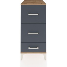 Kronos Komodin 3 Çekmeceli 44X59X96 Çam-Antrasit