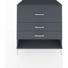 Kronos Şifonyer 3 Çekmeceli 88X59X96 Antrasit-Antrasit